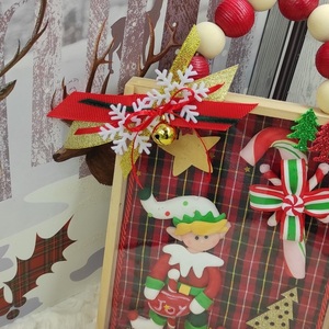 Χειροποίητο διακοσμητικό ξύλινο χριστουγεννιάτικο καδράκι με πλεξιγκλας - ξύλο, πίνακες & κάδρα, διακοσμητικά, χριστουγεννιάτικα δώρα - 5