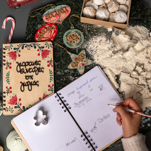 Ξύλινη Ατζέντα Γιορτινές Συνταγές Μαμάς - ξύλο, χαρτί, μαμά, άλμπουμ, προσωποποιημένα - 3