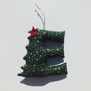 Προσωποποιημένο υφασμάτινο στολίδι μονόγραμμα - Χριστουγεννιάτικο δέντρο - ύφασμα, μονογράμματα, στολίδια, δέντρο - 2