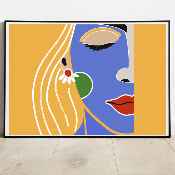 Miss Blue 2 art print (30 x 40 cm) - εκτύπωση, αφίσες