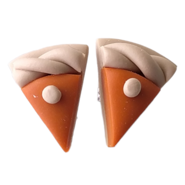 Σκουλαρίκια καρφωτά παστάκια πορτοκαλί με πολυμερικό πηλό / μικρά / ατσάλι / Twice Treasured - πηλός, cute, καρφωτά, γλυκά, kawaii