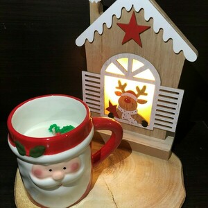 Φυτικό κερί σόγιας σε χριστουγεννιάτικη κούπα - αρωματικά κεριά, χριστούγεννα, χριστουγεννιάτικα δώρα, άγιος βασίλης - 2