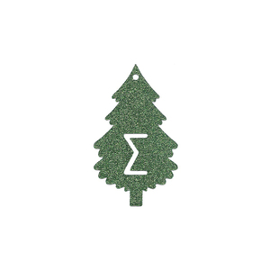 Χριστουγεννιάτικο δέντρο από χαρτόνι με glitter και διάτρητο γράμμα. - χαρτί, στολίδια, δέντρο