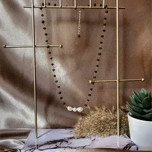 Hanging Pearls-Μαργαριτάρια και αμέθυστος - γυαλί, μαργαριτάρι, αμέθυστος, ροζάριο - 4