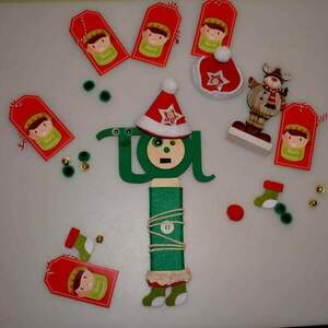 Χριστουγεννιάτικες Αρθρομαριονέτες - ξύλο, δασκάλα, σετ δώρου - 5