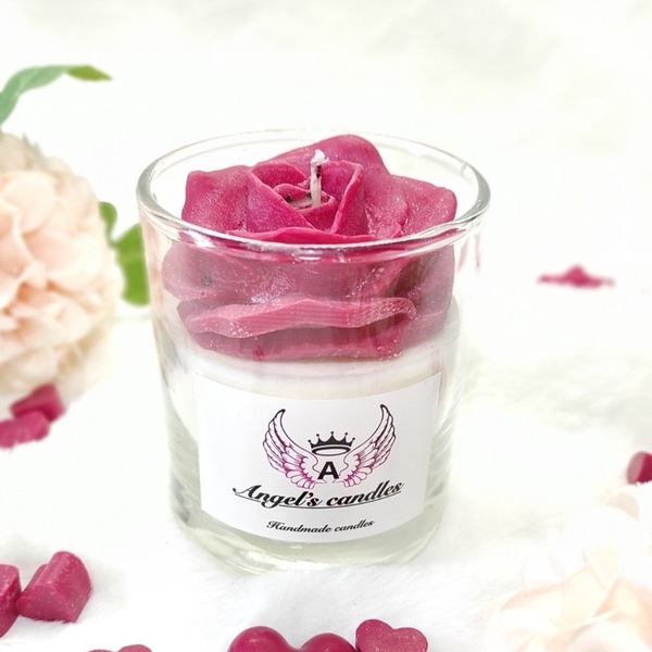 ROSE FLOWER - χειροποίητα, αρωματικά κεριά, αρωματικό, κεριά, κεριά & κηροπήγια
