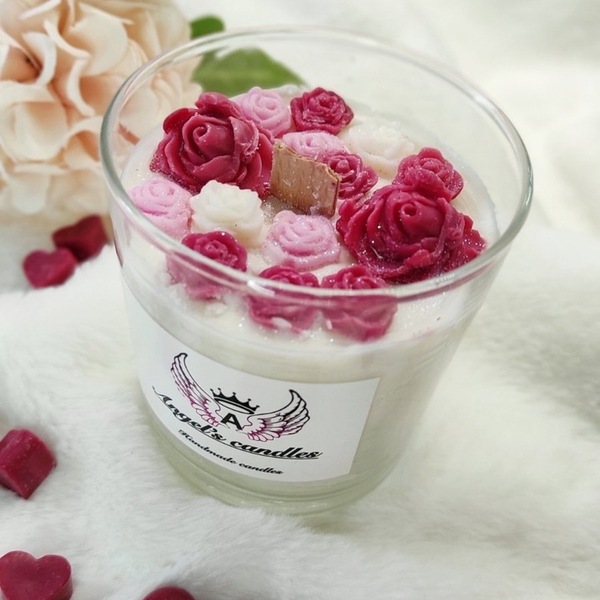 LITTLE ROSE FLOWERS - χειροποίητα, αρωματικά κεριά, αρωματικό, κεριά, κεριά & κηροπήγια - 2