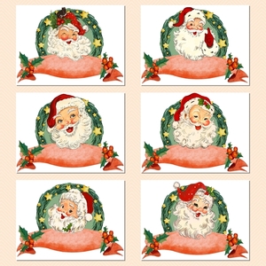 Santa Badges Set | Εκτυπώσιμο - χριστούγεννα, αυτοκόλλητα, άγιος βασίλης - 2