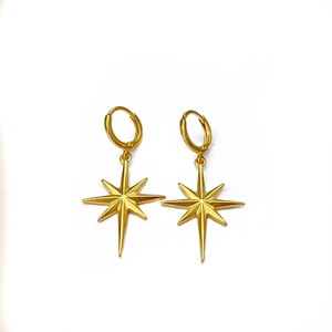 Κρεμαστά σκουλαρίκια άστρο Χριστουγέννων - ορείχαλκος, αστέρι, μέταλλο, κοσμήματα