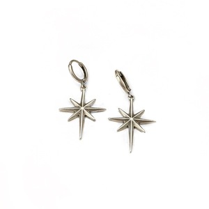 Κρεμαστά σκουλαρίκια άστρο Χριστουγέννων ασημί - ορείχαλκος, αστέρι, μέταλλο, κοσμήματα