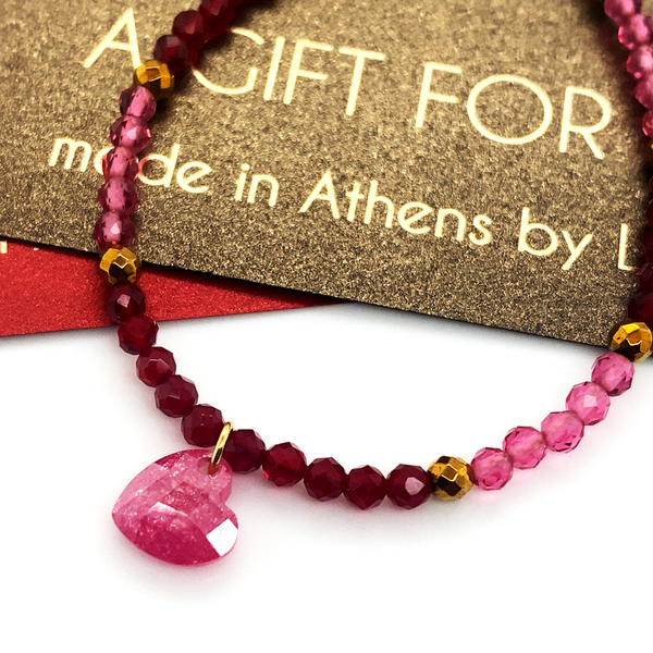 Gift For You Καρδούλα Γιορτινή - χάντρες, χεριού, αυξομειούμενα, γούρια - 4