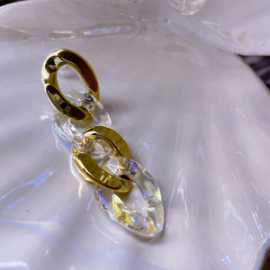 Ακρυλικά Σκουλαρίκια Αλυσίδα “VI” - μικρά, plexi glass, κρεμαστά, καρφάκι, πολυέλαιοι - 3