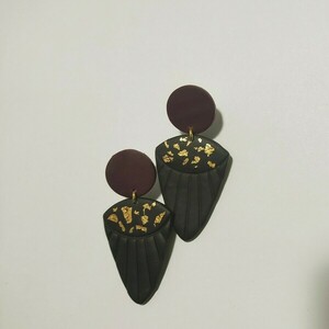 Winter clay earrings - πηλός, κρεμαστά