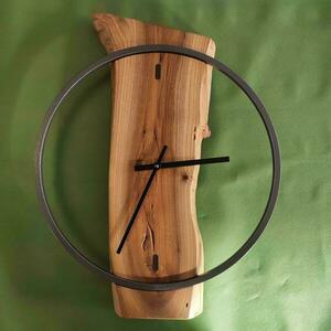 Ρολόι τοίχου "THor" κατασκευασμένο από μέταλλο , ξύλο και υγρό γυαλί - ξύλο, γυαλί, τοίχου, χειροποίητα - 5