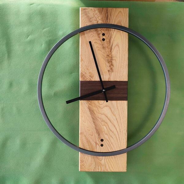 Ρολόι τοίχου "Biscuit" κατασκευασμένο από μέταλλο , ξύλο και υγρό γυαλί - ξύλο, τοίχου, διακοσμητικά, ξύλινα διακοσμητικά τοίχου, πρακτικό δωρο - 5