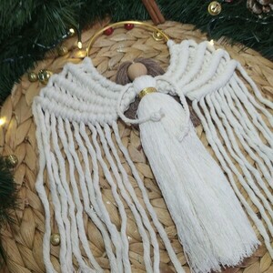 Κρεμαστό μακραμε διακοσμητικό άγγελος - νήμα, κρεμαστά, διακοσμητικά, χριστουγεννιάτικα δώρα, αγγελάκι - 3