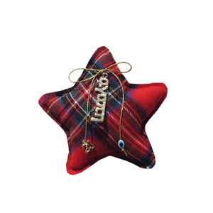 Γούρι 23 υφασμάτινο αστεράκι - κόκκινο - ύφασμα, αστέρι, χριστουγεννιάτικα δώρα, γούρια, γούρι 2023