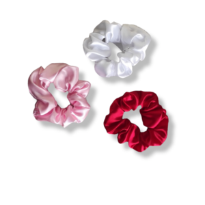 Feeling cute Satin scrunchies 3pcs - ύφασμα, λαστιχάκια μαλλιών, σατεν scrunchies, satin scrunchie