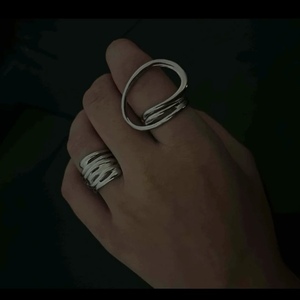 Δαχτυλίδι σε μινιμαλ γραμμές- Obsession - επιχρυσωμένα, ασήμι 925, γεωμετρικά σχέδια, μεγάλα, αυξομειούμενα - 3