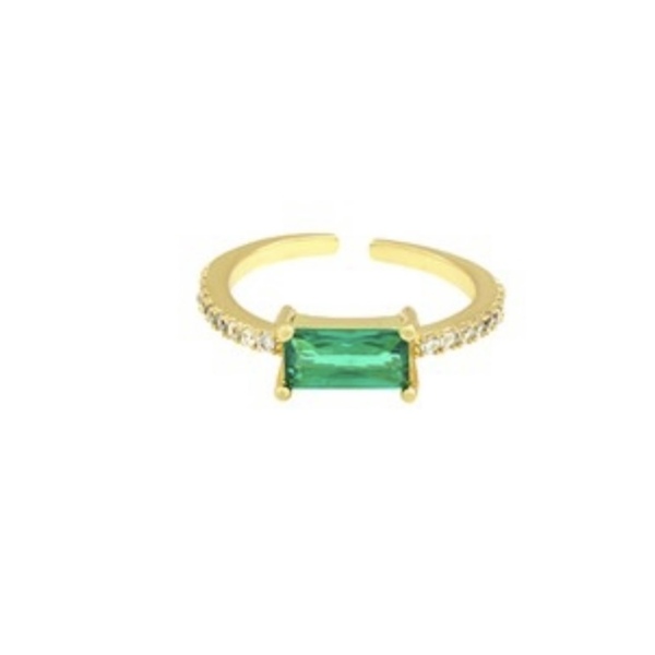 Kendra Emerald ring - chevalier, μπρούντζος, αυξομειούμενα - 2