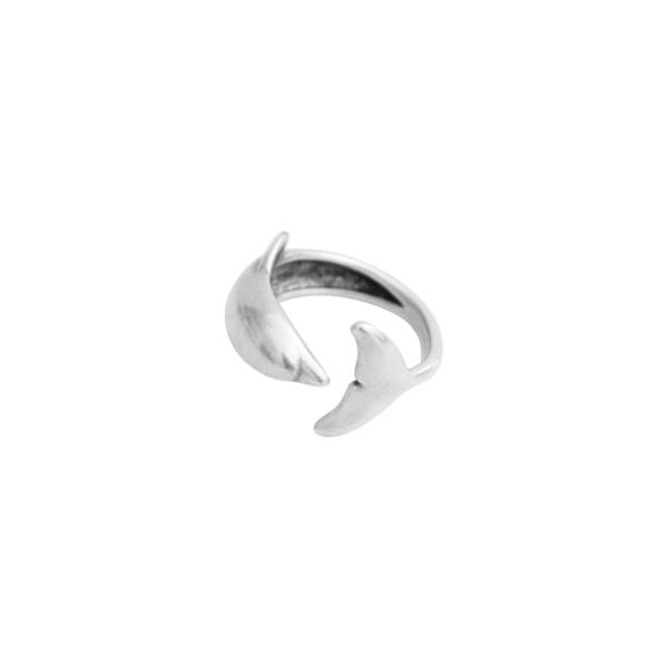 Επάργυρο δαχτυλίδι από ορείχαλκο δελφίνι - ορείχαλκος, επάργυρα, μεγάλα, αυξομειούμενα