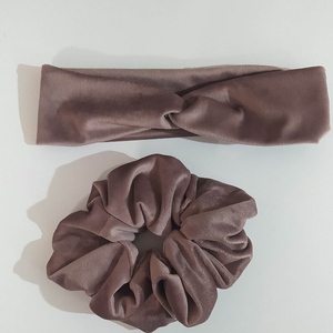 Σετ XL scrunchie και κορδέλα μαλλιών - ύφασμα, κορδέλες μαλλιών