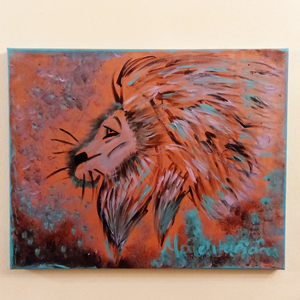Χρωματιστό λιοντάρι - διακοσμητικά, πίνακες ζωγραφικής