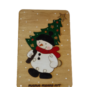 Christmas wooden puzzle Snowman - ξύλινα παιχνίδια