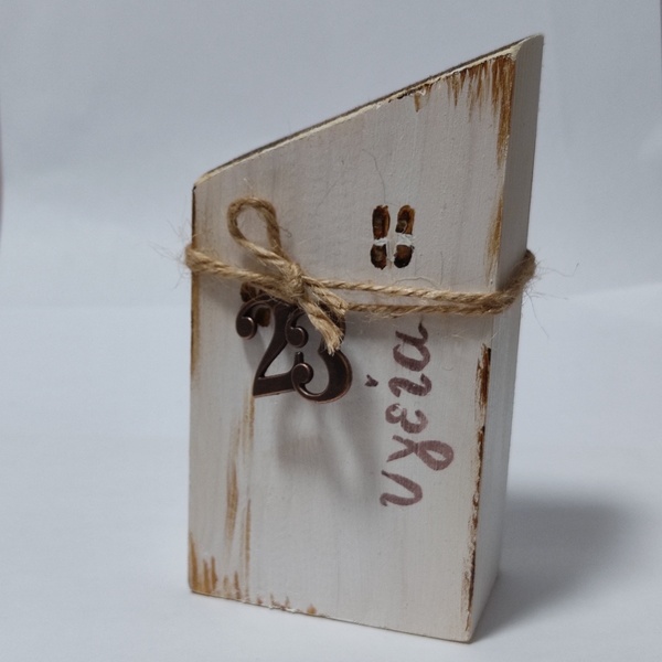 Ξύλινο Σπιτάκι για Γούρι με Ευχή - ξύλο, vintage, ζωγραφισμένα στο χέρι, γούρια, γούρι 2023 - 2