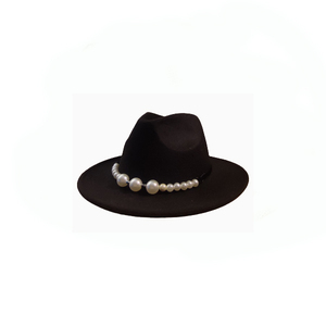 Tσοχινο μαύρο καπέλο -Pearl Hat Chanel - τσόχα