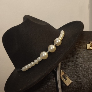 Tσοχινο μαύρο καπέλο -Pearl Hat Chanel - τσόχα - 3