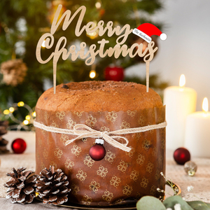 Ξύλινο Διακοσμητικό Τούρτας MERRY CHRISTMAS (FAMILY) στα 17εκ. - ξύλο, διακοσμητικά για τούρτες, είδη κουζίνας - 5