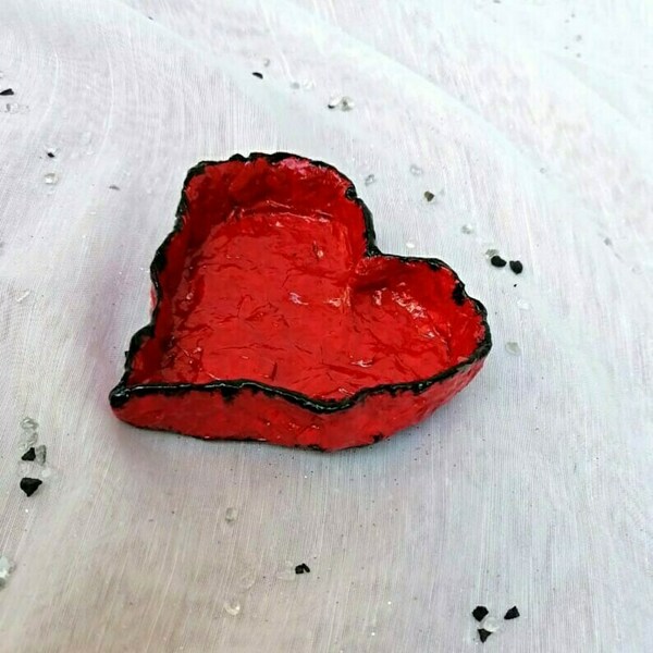 Κόκκινη καρδιά - ''πιάτο'' οργάνωσης - κηροπήγιο για ρεσώ - καρδιά, ρεσώ & κηροπήγια, χριστουγεννιάτικα δώρα, αγ. βαλεντίνου - 3