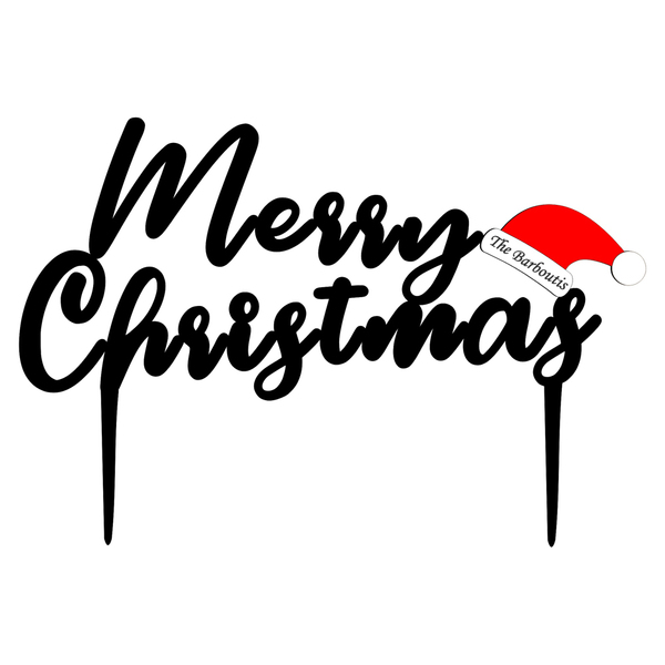 Πλέξιγκλας Διακοσμητικό Τούρτας MERRY CHRISTMAS (FAMILY) στα 17εκ. - plexi glass, διακοσμητικά για τούρτες, είδη κουζίνας - 2