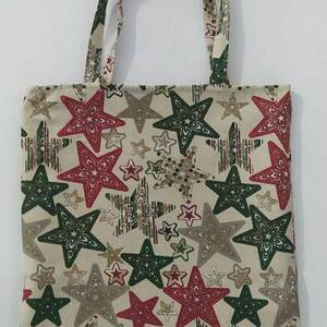 Χριστούγεννιατικη υφασμάτινη τσάντα - ύφασμα, χειρός, tote