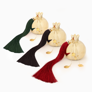 Χειροποίητο Διακοσμητικό Ρόδι Χρυσό Ø13cm σε 3 Χρώματα Φούντας - Christmas Props - μέταλλο, ρόδι, διακοσμητικά, χριστουγεννιάτικα δώρα, γούρι 2023