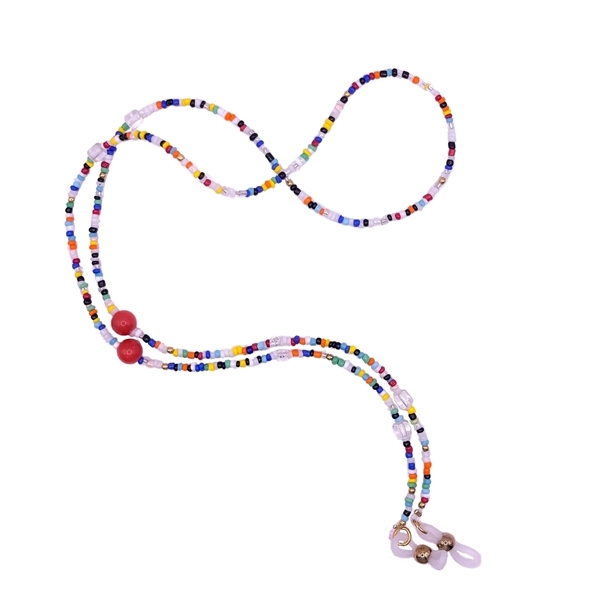 Inner child - Αλυσίδα γυαλιών με χάντρες αιματίτη και πολύχρωμες χάντρες - αλυσίδες, seed beads, φθηνά