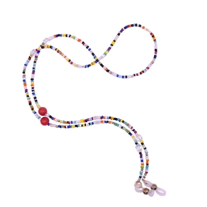 Inner child - Αλυσίδα γυαλιών με χάντρες αιματίτη και πολύχρωμες χάντρες - αλυσίδες, seed beads, νεανικό, φθηνά