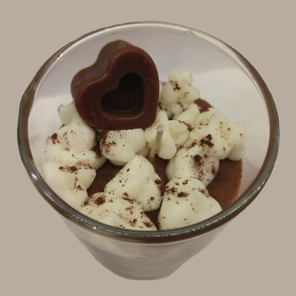 Κερί hot chocolate 150γρ σε γυάλινο ποτήρι - αρωματικά κεριά - 2