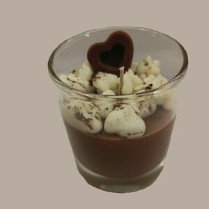 Κερί hot chocolate 180γρ σε γυάλινο ποτήρι - αρωματικά κεριά