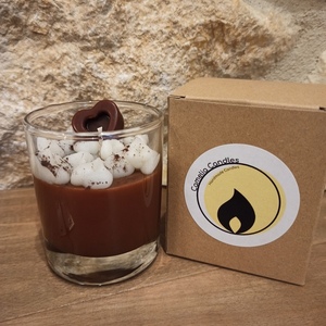 Κερί hot chocolate 190γρ σε γυάλινο ποτήρι - αρωματικά κεριά - 4
