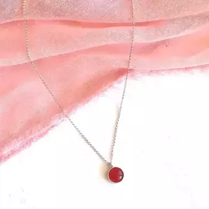Χειροποίητο ασημένιο κολιέ με πέτρα "Carnelian" - ασήμι, ημιπολύτιμες πέτρες, ασήμι 925, μενταγιόν