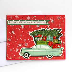 Χριστουγεννιάτικη κάρτα "Have yourself a merry little Christmas" - χαρτί, ευχετήριες κάρτες, δέντρο - 2