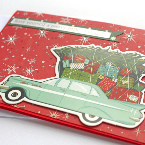 Χριστουγεννιάτικη κάρτα "Have yourself a merry little Christmas" - χαρτί, ευχετήριες κάρτες, δέντρο - 3