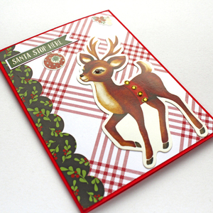 Χριστουγεννιάτικη κάρτα "Santa stop here" - χαρτί, ευχετήριες κάρτες - 3