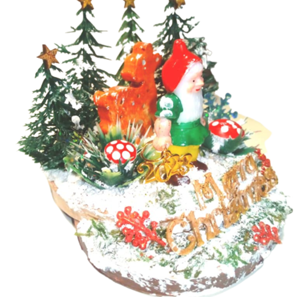 Χειροποιητο Γουρι 2024 , -Χριστουγεννιατικο Χιονισμενο Δασος- , ξυλινο επιτραπεζιο διακοσμητικο σε 2 επιπεδα - ξύλο, χριστουγεννιάτικα δώρα, γούρια - 3