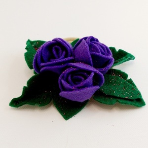 Παιδικη κορδελα μαλλιών purple roses - ύφασμα, κορδέλες μαλλιών - 2