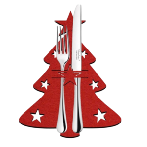 Σετ 4 Θηκες για μαχαιροπηρουνα - Χριστουγεννιατικο δεντρο- απο κοκκινη τσοχα - αστέρι, χριστουγεννιάτικα δώρα, είδη κουζίνας, μαλλί felt, δέντρο