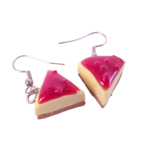 Σκουλαρίκια κρεμαστά cheesecakes με πολυμερικό πηλό / μεσαία / ατσάλι / Twice Treasured - πηλός, cute, κρεμαστά, γλυκά