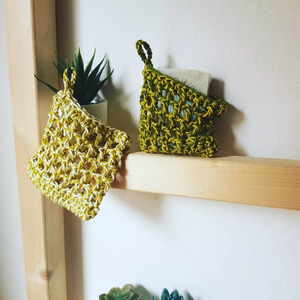 Soap saver/ πλεκτή θήκη σαπουνιού - βαμβάκι, crochet